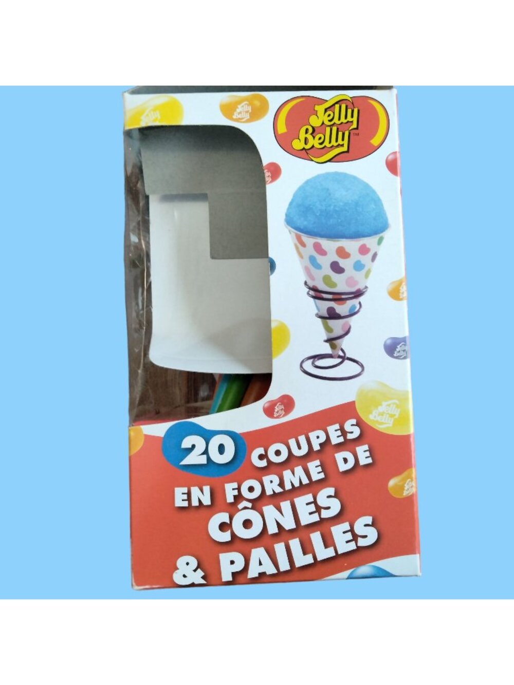 Jelly Belly 20 Snow Cone Cups Scoop Straws  Shaved Ice Sumer Pool Party New